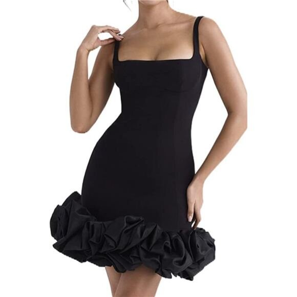 Ruched Square Neck Sleeve Mini Dress - Picture 10 of 13